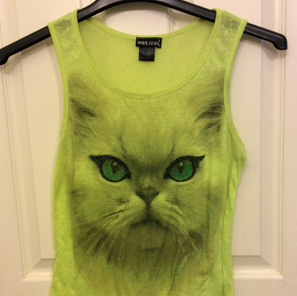 Wet Seal Yellow Neon Cat Tank